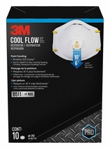 3M N95 8511 PRO Particulate Respirator Mask wit Exhalation Cool Flow Valve 10 Ea - £274.91 GBP