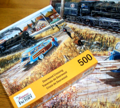 Jigsaw Puzzle 500 Pieces Steam Train Crossing Woody Wagon Boy Waving Com... - £10.05 GBP
