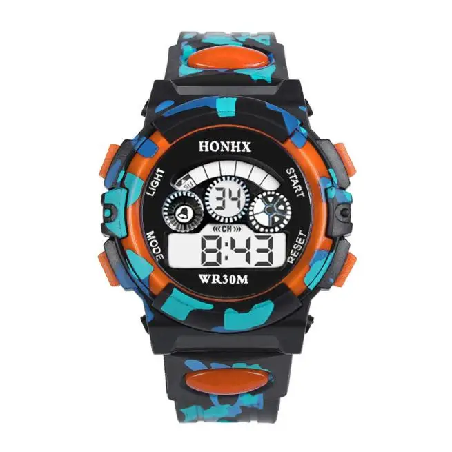 Sporting Electronic Watch For Boys Children Contrasting Colors Sporting Wrist Wa - £23.84 GBP
