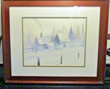 Beautiful T. Haverfield Signed Winter Landscape Watercolor Matted and Fr... - $321.75