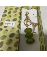 NEW RELEASE Piper K Sparkly Olive &amp; Martini Glass Keychain Bag Charm - $47.85 CAD