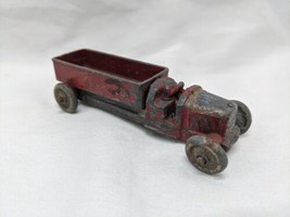 Vintage Red Die Cast Iron Truck Car Toy 3 1/2&quot; - £41.85 GBP