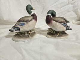 Pair of Vintage Lefton Hand Painted Mallard Ducks KW2070A KW2070B - £11.81 GBP