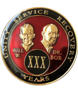 30 Year Founders AA Medallion Red Tri-Plate Sobriety Chip XXX - £13.36 GBP