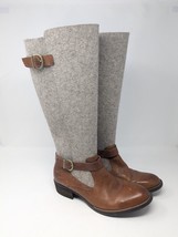 Born Women&#39;s Oswego Cognac Leather / Natural Wool Riding Boots F09916 Si... - $58.04