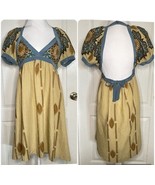 Mink Colette Open Back Dress Women’s  Sm Boho Floral Short Dress V-Neck - $34.99