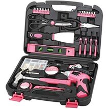 135 Piece Household Tool Kit Pink with Pivoting Dual-Angle 3.6 V Lithium... - $108.81 CAD