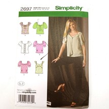 Simplicity 2697 Sewing Pattern Top Sizes 4-12 Variations Collar Sleeves FF Uncut - $4.99