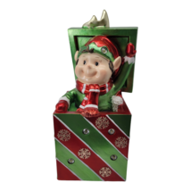 Kringle Express 18&quot; Indoor Outdoor Elf in Present Stack Christmas Decoration - £78.85 GBP