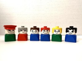 Vintage Lego Duplo Figures Square Body People Character Lot Of 6 - £9.87 GBP