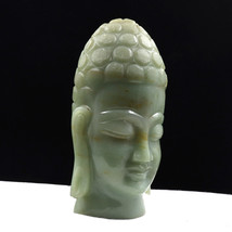 Natural White Jade Buddha Head 7 In 8585 Ct Gemstone Statue For Home Decor - £297.26 GBP