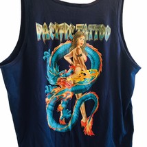 Vtg Tank Top Hot Girl Pacific Tattoo Shop Size 2XL Made In USA Bay Side ... - $47.45