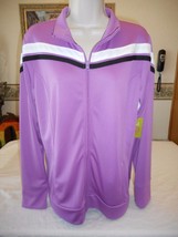 Women&#39;s Made For Life Full Zip Jacket Purple Black White Sz MEDIUM New - $28.05