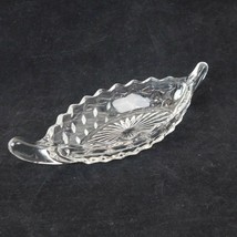Fostoria American Serving Tray Small Boat Clear Glass 8.5&quot; Relish Candy Nut Vtg - £7.72 GBP