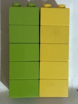 Lego Duplo 2x2 Lot Of 10 Pieces Parts Yellow Green - $6.92