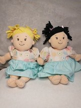 Manhattan Toy Baby Stella Plush Doll Wee Baby 15&quot;  Lot Of 2 Blonde &amp; Black Hair - £19.40 GBP