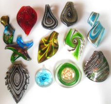 Vintage Multi-color Murano Glass Pendants Lot of 12 - $128.70