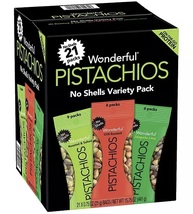 No Shell Pistachios Variety  Wonderful 21 Ct / 0.75 OZ - £22.62 GBP