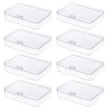 8-Pack Rectangular Plastic Storage Containers Box With Hinged Lid For Beads And  - £15.17 GBP
