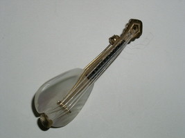 Lute Pin Brooch Vintage Mother Of Pearl - £19.65 GBP