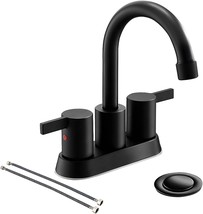 Phiestina 4 Inch 2 Handle Centerset Matte Black Lead-Free Modern Bathroom, Mb. - £40.96 GBP