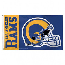 Los Angeles Rams Deluxe Flag 3x5 Classic Logo Retro - $1,503.08 MXN