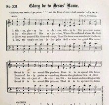 1883 Gospel Hymn Glory To Jesus Name Sheet Music Victorian Religious ADBN1hhh - £11.84 GBP