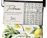 Tribeca Stylish Kitchen Curtain Set 3pc Valance 52x18in 2 Tiers 26x36in ... - $27.99
