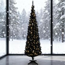 Black 6FT Pencil Christmas Tree - Slim, Modern &amp; Elegant Design - $148.05 CAD