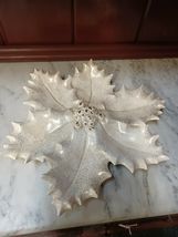 Vtg Mold Holly Leaf &amp; Berry Christmas Ceramic Plate Serving Dish Platter... - $29.69