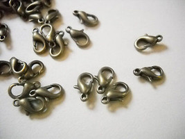 12 Lobster Clasps Antique Bronze Tone Parrot Fasteners Findings 10mm - £3.10 GBP