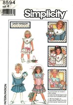 Girl&#39;s Dress Vintage 1988 Simplicity Daisy Kingdom Pattern 8594 Size 4 Uncut - £11.28 GBP