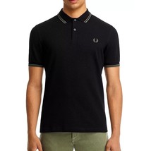Fred Perry Men&#39;s Short Sleeve M3600 Twin Tipped Polo Shirt Black Field Green - £50.71 GBP