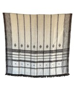 MUMAL | Wool Throw | Blanket | Cream With Brown Black - $4,557.64 MXN