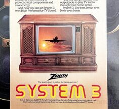 Zenith System 3 Television 1980 Advertisement Vintage Tri Focus DWEE26 - $42.03 CAD