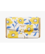 Kate Spade knott Sunshine Floral Leather flap crossbody Clutch ~NWT~ - $183.15