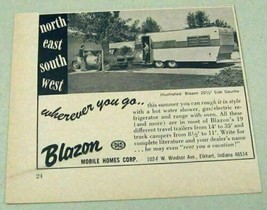 1969 Print Ad Blazon 20 1/2 Ft Side Gaucho Travel Trailers Elkhart,IN - $8.94