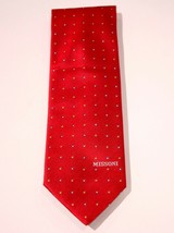 MISSONI ITALY Red Dotted Print DRESS TIE Cravatte 100% SILK Logo BRANDED - $89.07