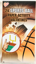 24 Sports Ball Paper Activity Valentine&#39;s Day Cards - $4.94