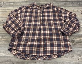 FREE PEOPLE Northern Bound Tunic Top Flannel Popover Plaid Women’s Sz Me... - £16.58 GBP