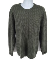 Brooks Brothers Saxon Wool Cable Knit Sweater Size XL Green - $39.55