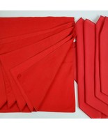 Vintage RED Estate Dinner Napkins Six (17x17&quot;) &amp; Four (14x14&quot;) Cotton Blend - £8.20 GBP