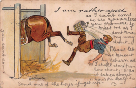 LANCE THACKERY~I AM RATHER UPSET-HORSE KICKS MAN~1905 TUCK WRITE AWAY PO... - £5.56 GBP