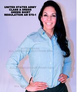 NEW WOMENS Green Dress Shirt AG-415 Long Sleeve CLASS A B AR 670-1 ALL S... - £27.43 GBP