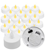 24x flicker LED amber LED button cell tealight candle dining table light - £22.01 GBP