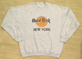 Vintage Hard Rock Cafe New York Sweatshirt XL Gray Distressed - £38.53 GBP