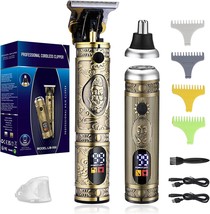 Professional Hair Trimmer For Men And Nose Hair Trimmer Set, Zero, Lcd Display - £41.52 GBP