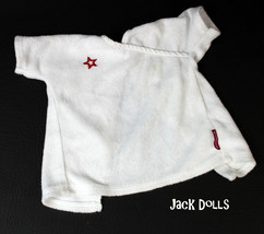 American Girl Spa Deluxe Robe White Terry Cloth Cape Red Star - £6.32 GBP