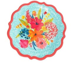 Four (4) Pioneer Woman ~ Melamine ~ Sunny Days ~ Coral  ~ 10.7&quot; Dinner P... - £29.34 GBP