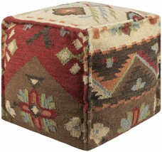 Padergnone Southwestern Wool and Cotton Pouf, Made in India - $203.53